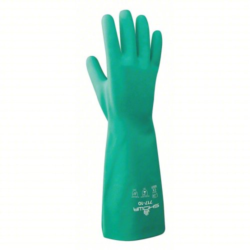 Showa 11mil Green Nitrile Chemical Resistant Glove Large 13" 12pr/pk