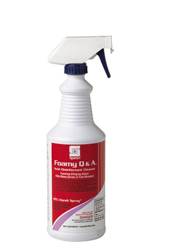 Spartan 320003 Foamy Q & A Acid Disinfectant Foaming Heavy Duty Cleaner 32oz 12/cs