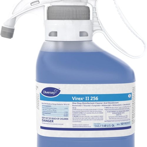 Diversey VIREX II 256 5019317 Neutral Disinfectant Cleaner Deodorizer Mint SmartDose Concentrate 1.4 Liter 2/cs