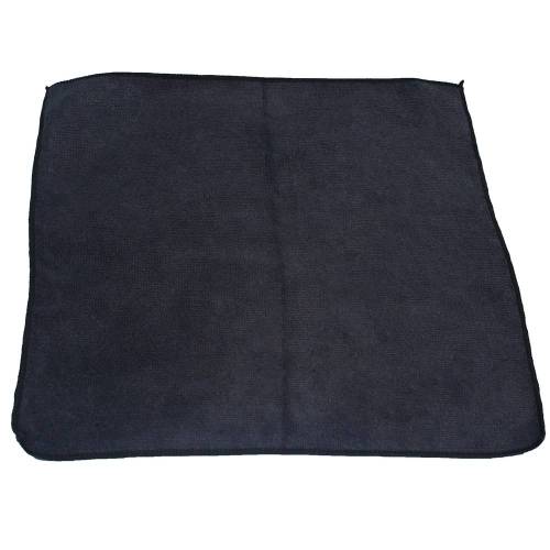 16"x16" Premium Weight Microfiber Cleaning Cloth Black 12/pk