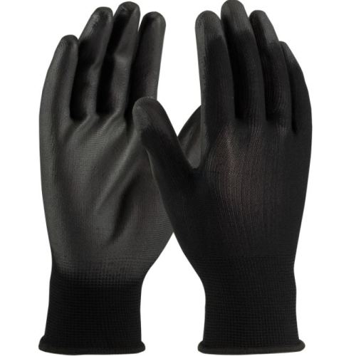 PIP Knit Seamlesss 13ga Large Black Polyurethane Palm/Finger Coated Glove 12/pk