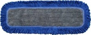 24" Microfiber Dust Mop Gray w/Blue Fringe