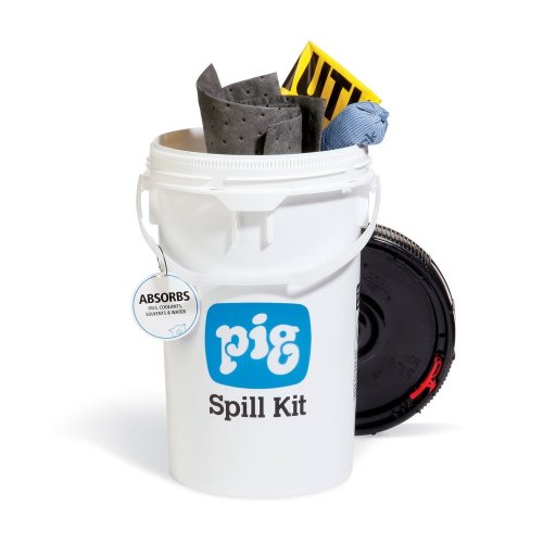 New Pig Spill Bucket Kit For Absorbing Oils Water & More 4 Gal Absorbency