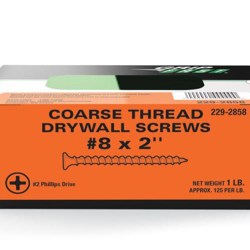 Grip Fast® #8 x 2" Phillips Drive Flat Head Coarse Thread Drywall Screw #1 Box