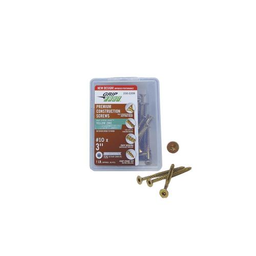 Grip Fast® Premium #10 x 3" Star Drive Steel Flat Head Interior Construction Screw #1 Box