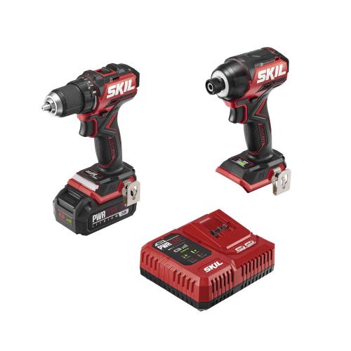 SKIL® PWRCORE 20™ 20-Volt Brushless Cordless Compact Drill Driver - Impact Driver Combo Kit