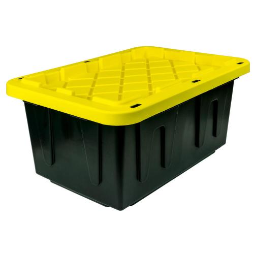 17 Gallon Black Storage Tote with Snap On Lid Model