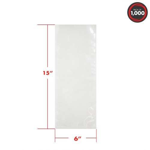 Ultrasource 6" x 15" 3mil Vacuum Pouch 1000/cs