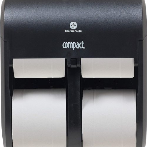 Georgia Pacific 4-Roll Quad Coreless High-Capacity Toilet Tissue Dispenser 13.3" x 11.8" x 6.9" Black