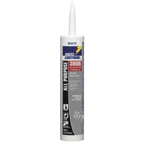White Lightning® 3006™ White All-Purpose Advanced Formula Caulk 10oz