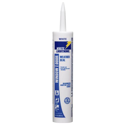 White Lightning® Weather Seal White Siliconized Acrylic Latex Caulk 10oz 12/cs