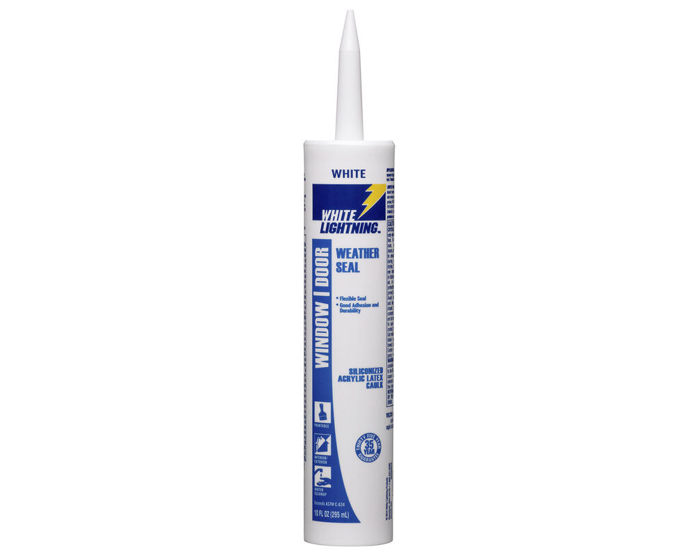 White Lightning® Weather Seal White Siliconized Acrylic Latex Caulk 10oz 12/cs