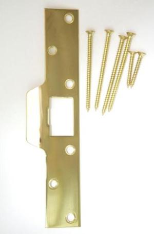 Ultra Hardware™ 8" Polished Brass Security Strike Plate
