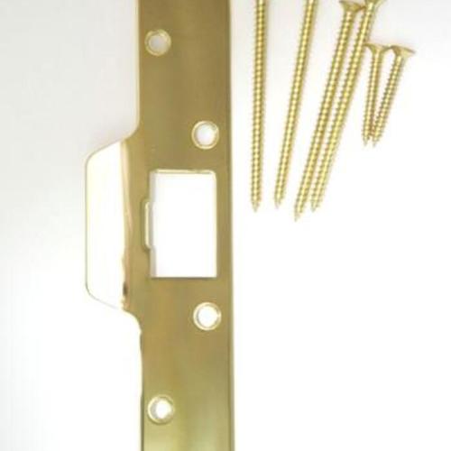 Ultra Hardware™ 8" Polished Brass Security Strike Plate