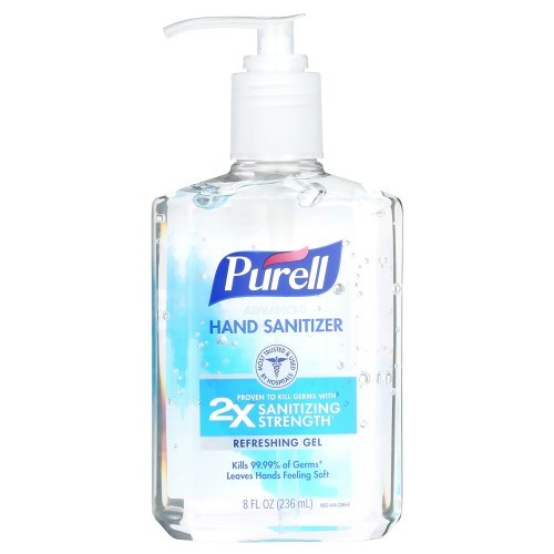 Purell Advanced Hand Sanitizer Gel 8oz Pump Bottle 24/cs