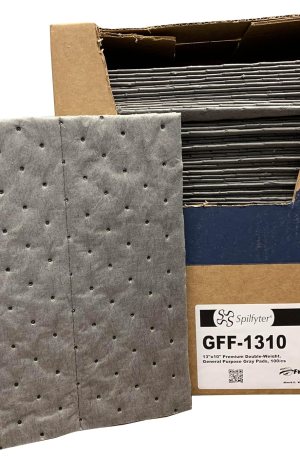Spilfyter Polypropylene Extra Heavy Absorbent Pad 12 Gal Capacity 13" Length 10" Width Gray 100/cs