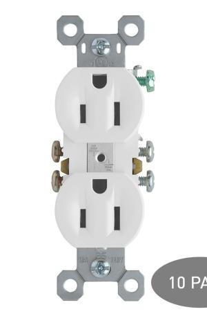 Legrand® Pass & Seymour TradeMaster® 15-Amp White Duplex Outlet 10/pk