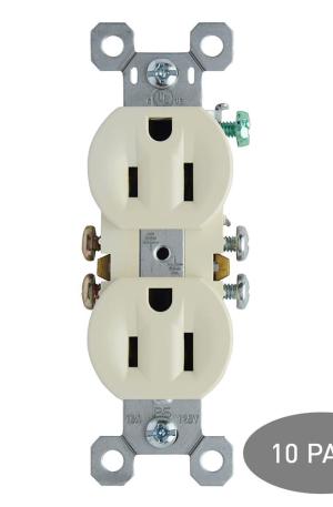 Legrand® Pass & Seymour TradeMaster® 15-Amp Light Almond Duplex Outlet 10/pk