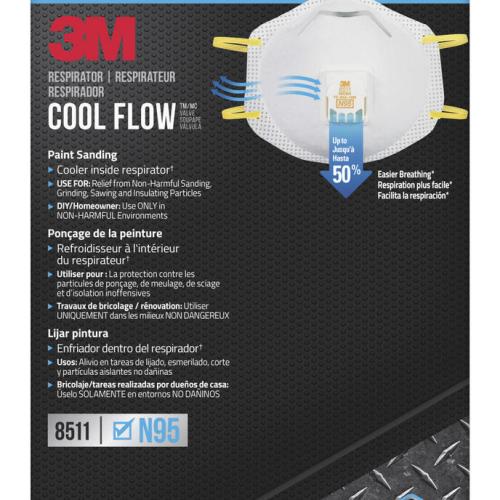 3M® TEKK Protection™ N95 Respirator Mask with Cool Flow® Valve 10/pk