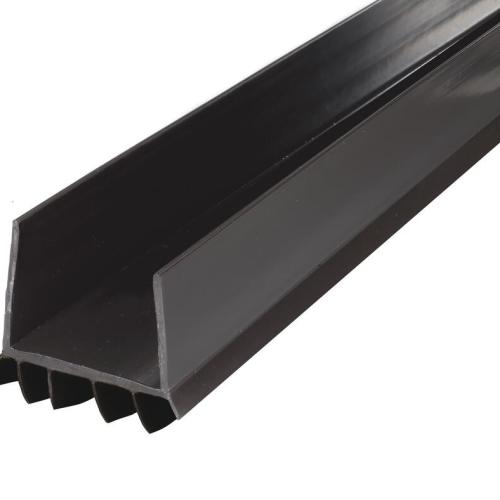 M-D 1-3/4" Wide 36" Long Brown Vinyl U-Shape Cinch Slide On Under Door Seal