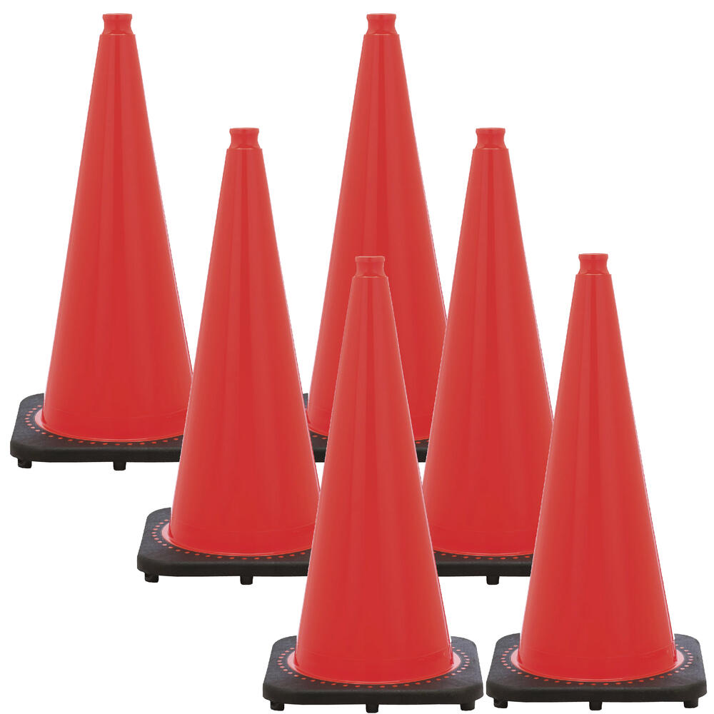 28" Traffic Orange Traffic Cone 6/pk