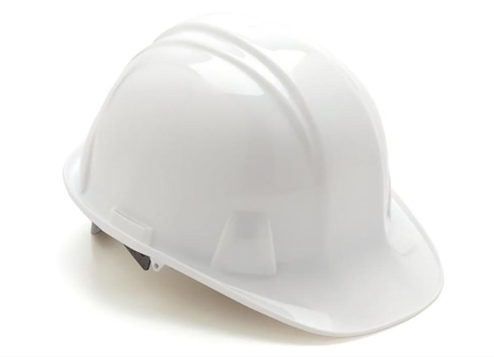 Pyramex® White L Series Cap Style Hard Hat with 6-Point Ratchet Suspension