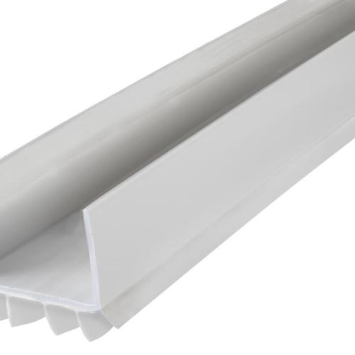 36" White Vinyl U-Shape Cinch Slide On Under Door Seal