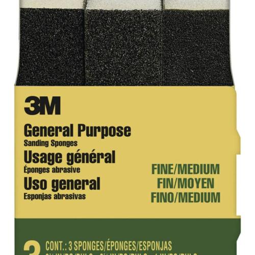 3M™ 3-3/4" x 2-5/8" Fine/Medium-Grit Sanding Sponge 3pk