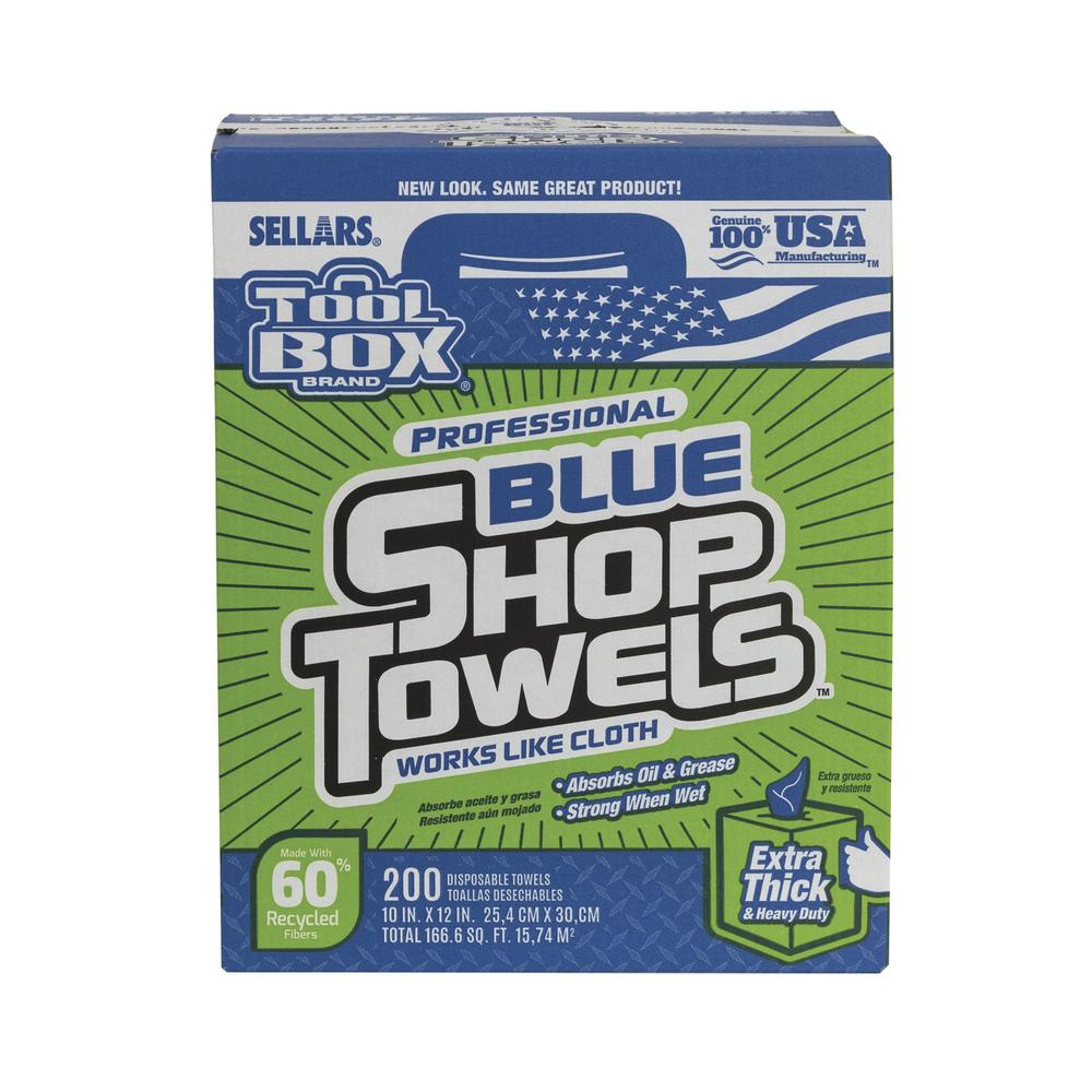 ToolBox® Blue Rags Shop Towels 200/bx
