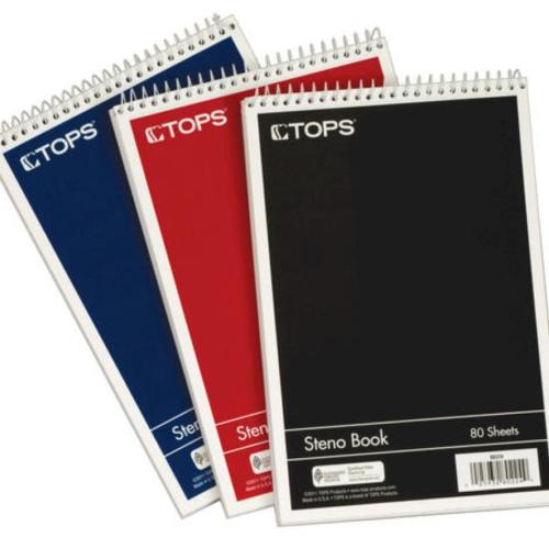 TOPS 80 Sheet Steno Book - Assorted Colors