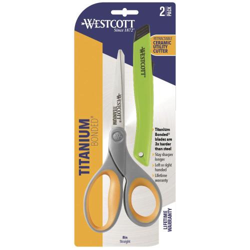 Westcott 8" Titanium Scissor and Ceramic Cutter Combo Pack