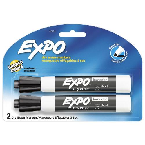 Expo® Chisel Tip Black Dry Erase Markers 2pk